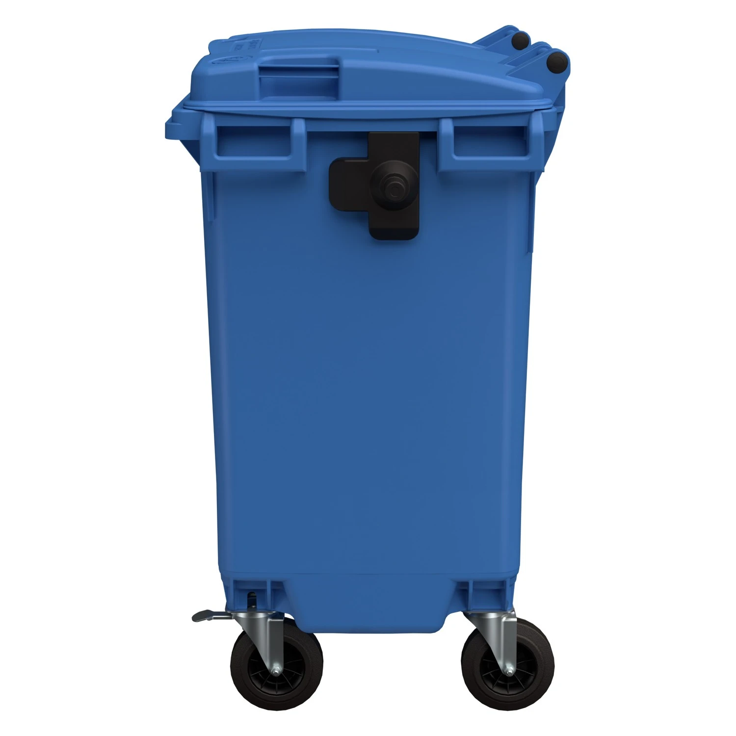 Мусорный контейнер 770 л iPlast тёмно-голубой 4-колёсный с тёмно-голубой крышкой 8-000000019