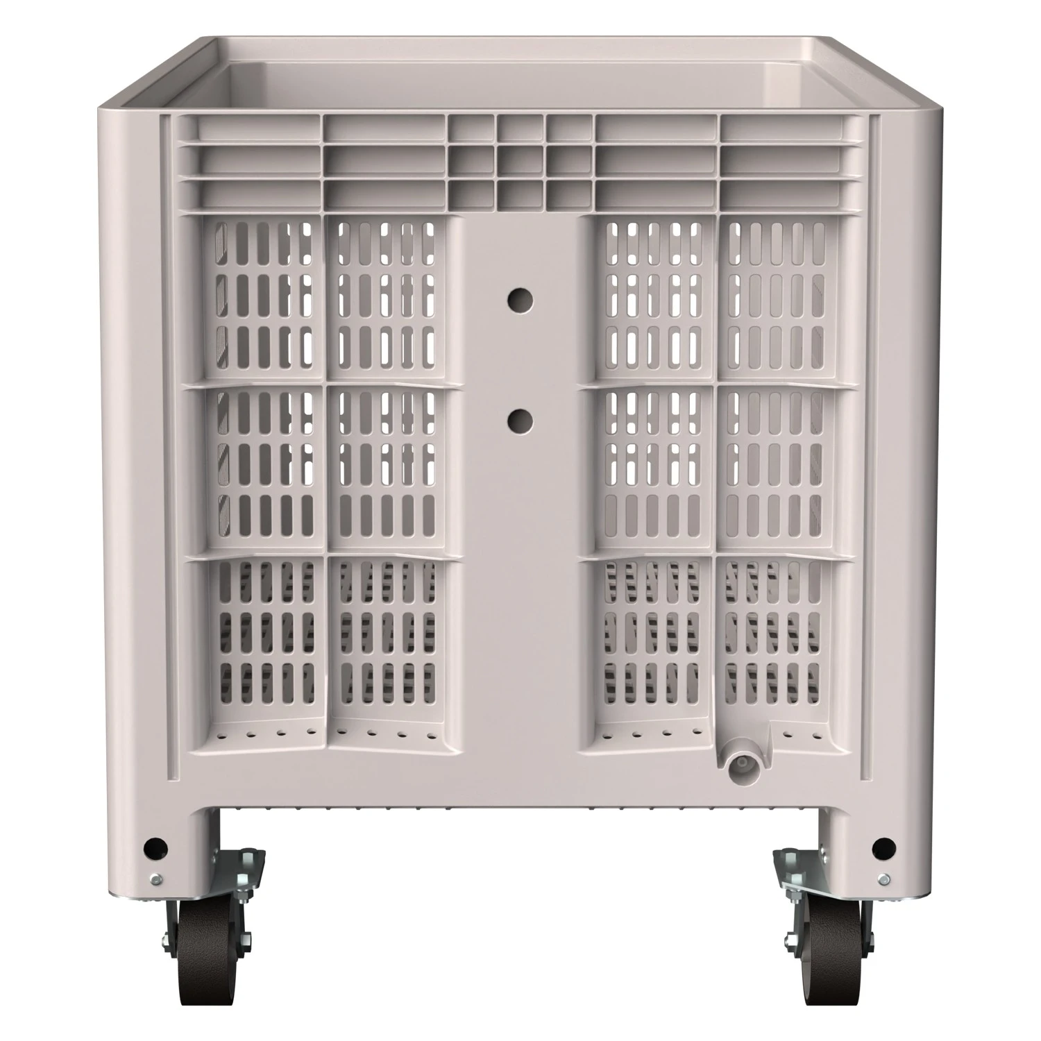 Большой контейнер 1200x800x920 мм iPlast iBOX светло-серый c перфорированными стенками и дном, на колёсах 8-000000003