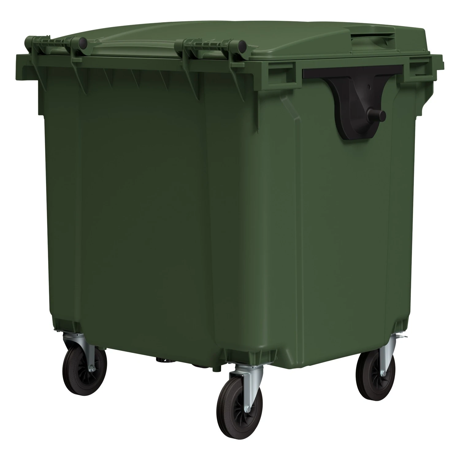 Мусорный контейнер 1100 л iPlast зелёный 4-колёсный с зелёной крышкой N1 (20.807.1) 8-000000013
