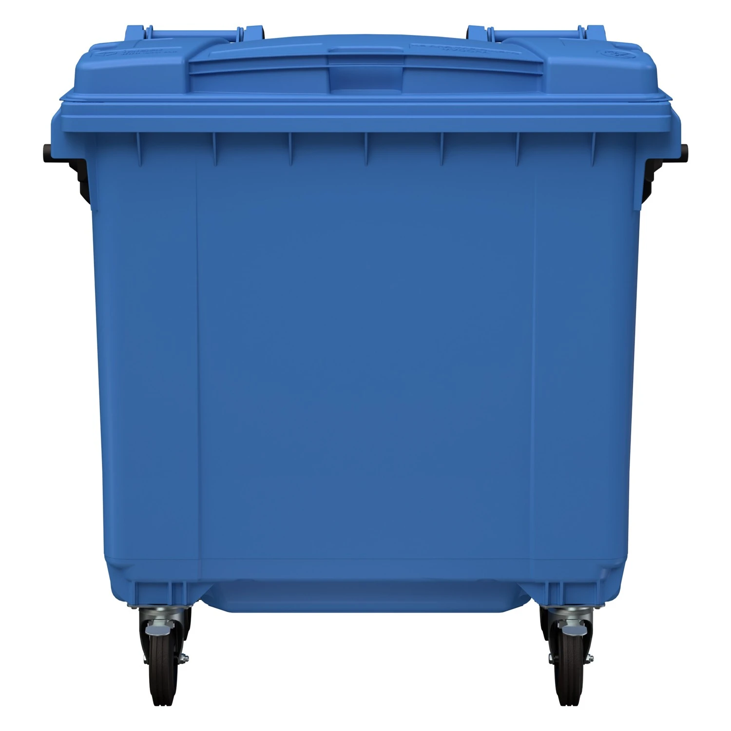 Мусорный контейнер 770 л iPlast тёмно-голубой 4-колёсный с тёмно-голубой крышкой 8-000000019