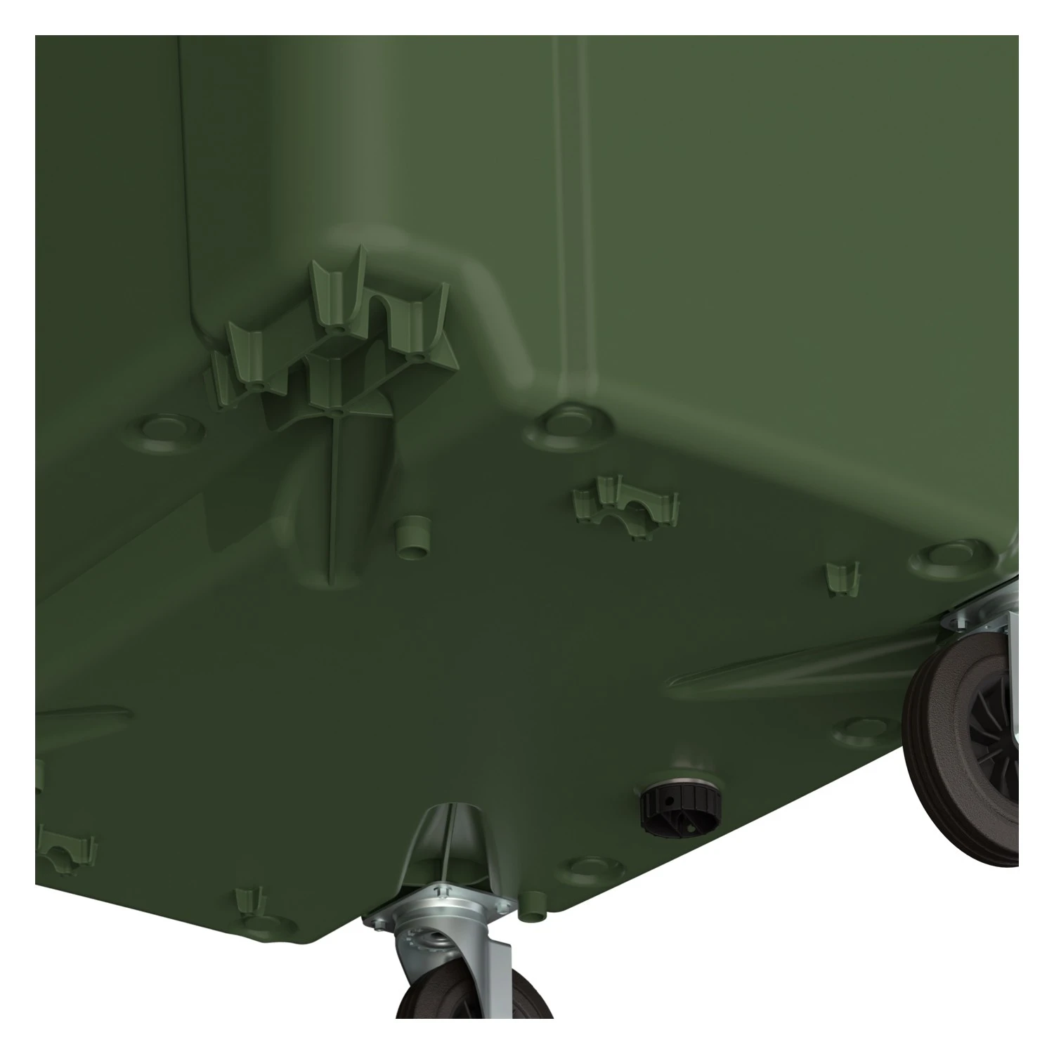 Мусорный контейнер 1100 л iPlast зелёный 4-колёсный с зелёной крышкой N1 (20.807.1) 8-000000013