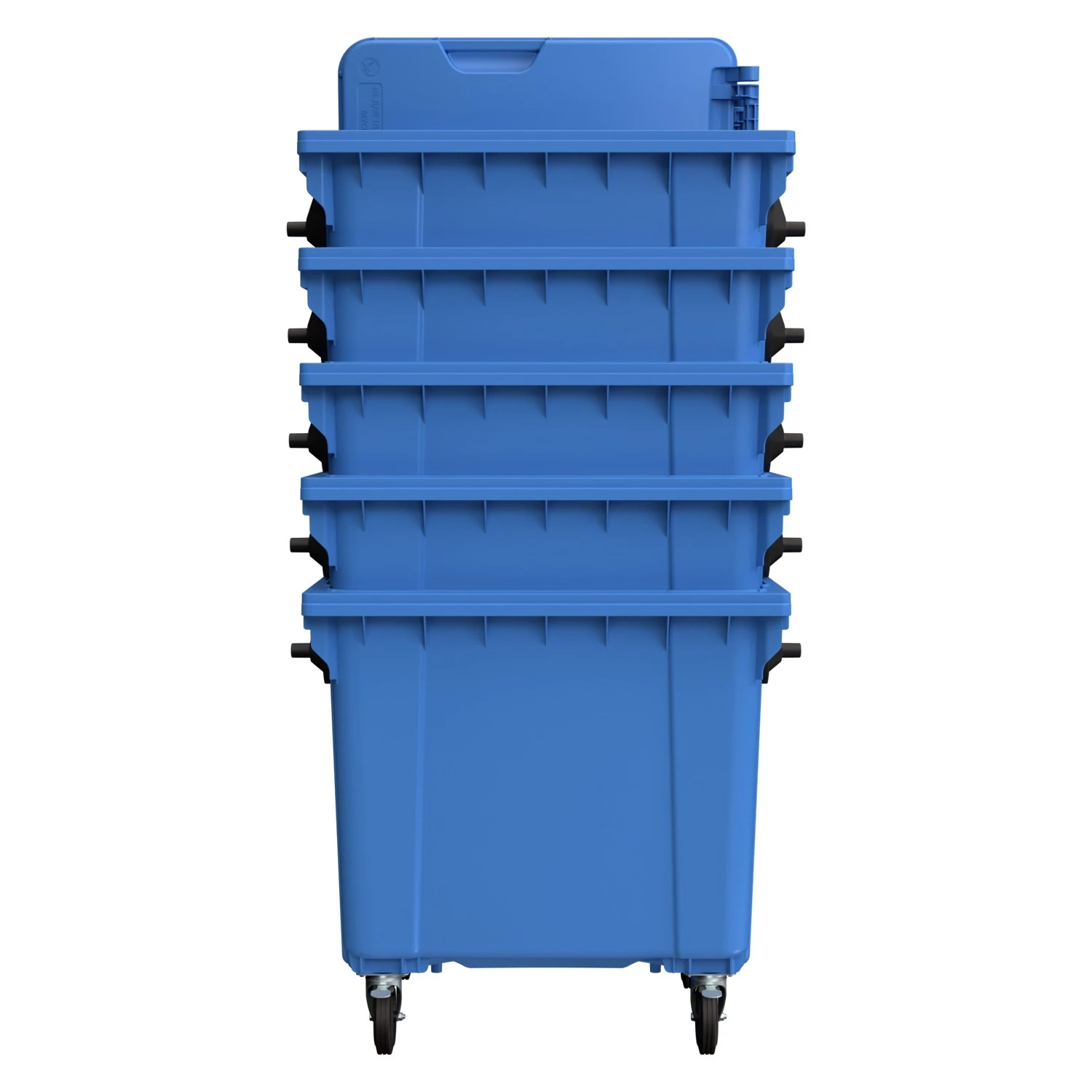 Мусорный контейнер 1100 л iPlast тёмно-голубой 4-колёсный с тёмно-голубой крышкой N1 (20.807.1) 8-000000014