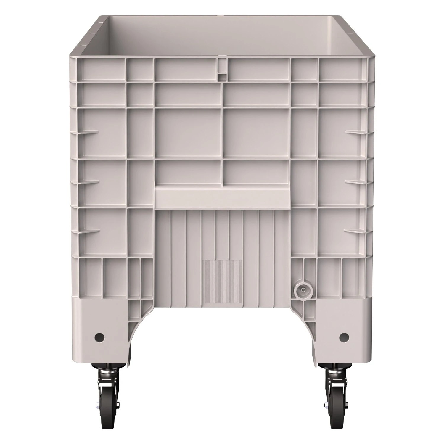 Большой контейнер 1020x640x810 мм iPlast iBOX светло-серый со сплошными стенками и дном, на колёсах 8-000000011