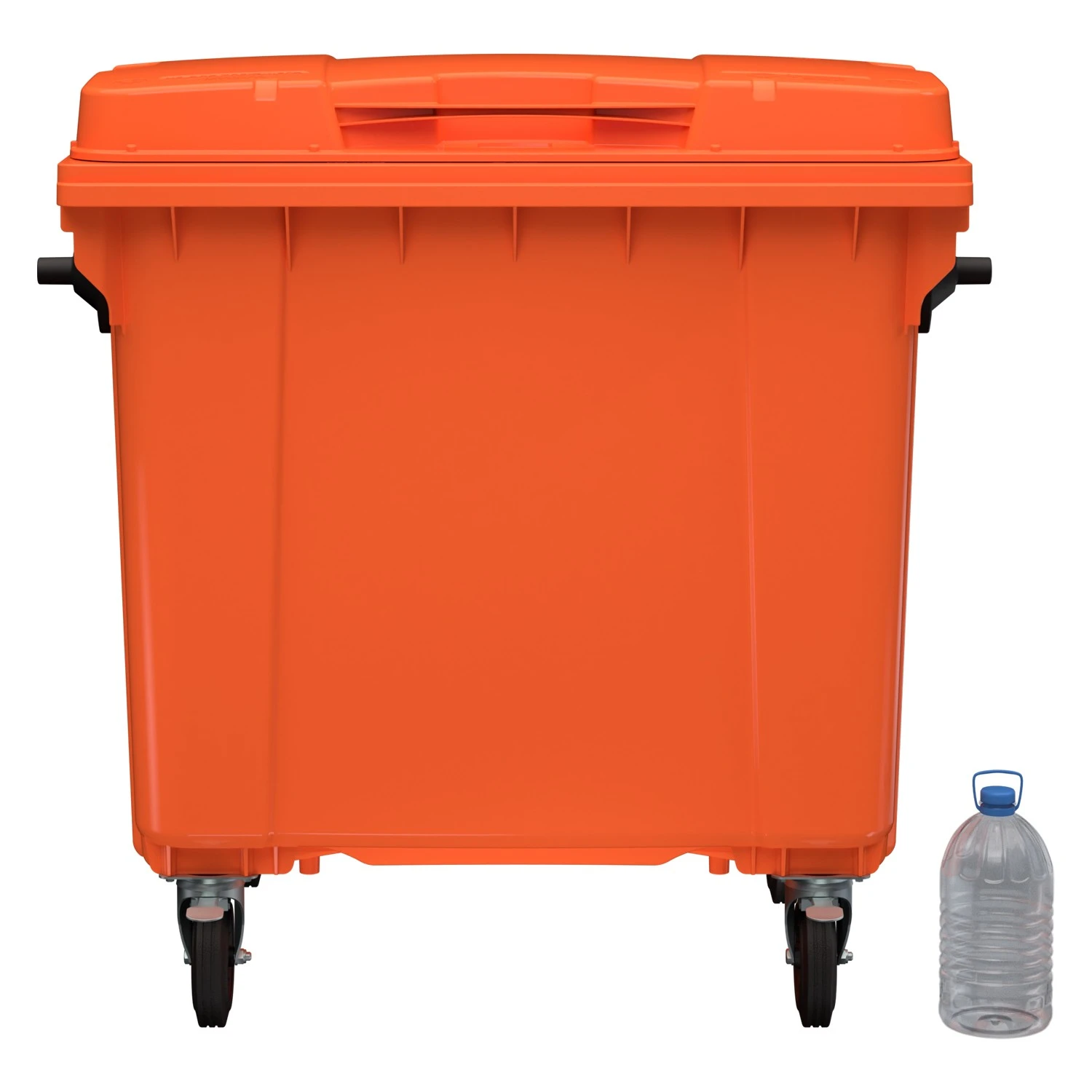 Мусорный контейнер 1100 л iPlast оранжевый 4-колёсный с оранжевой крышкой N1 (20.807.1) 8-000000015