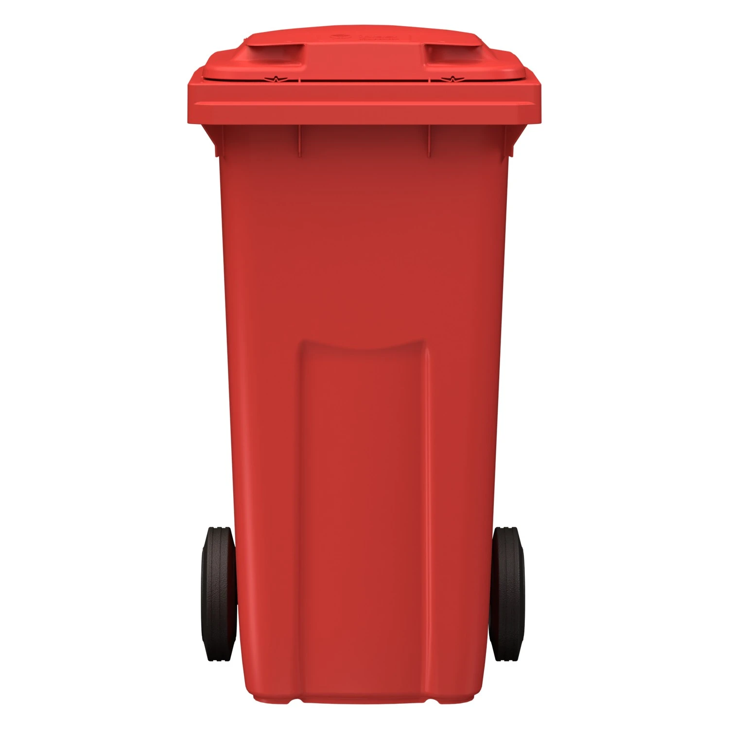 Мусорный контейнер 120 л iPlast красный 2-колёсный (д. 200 мм) с красной крышкой NEW (20.805) 8-000000034