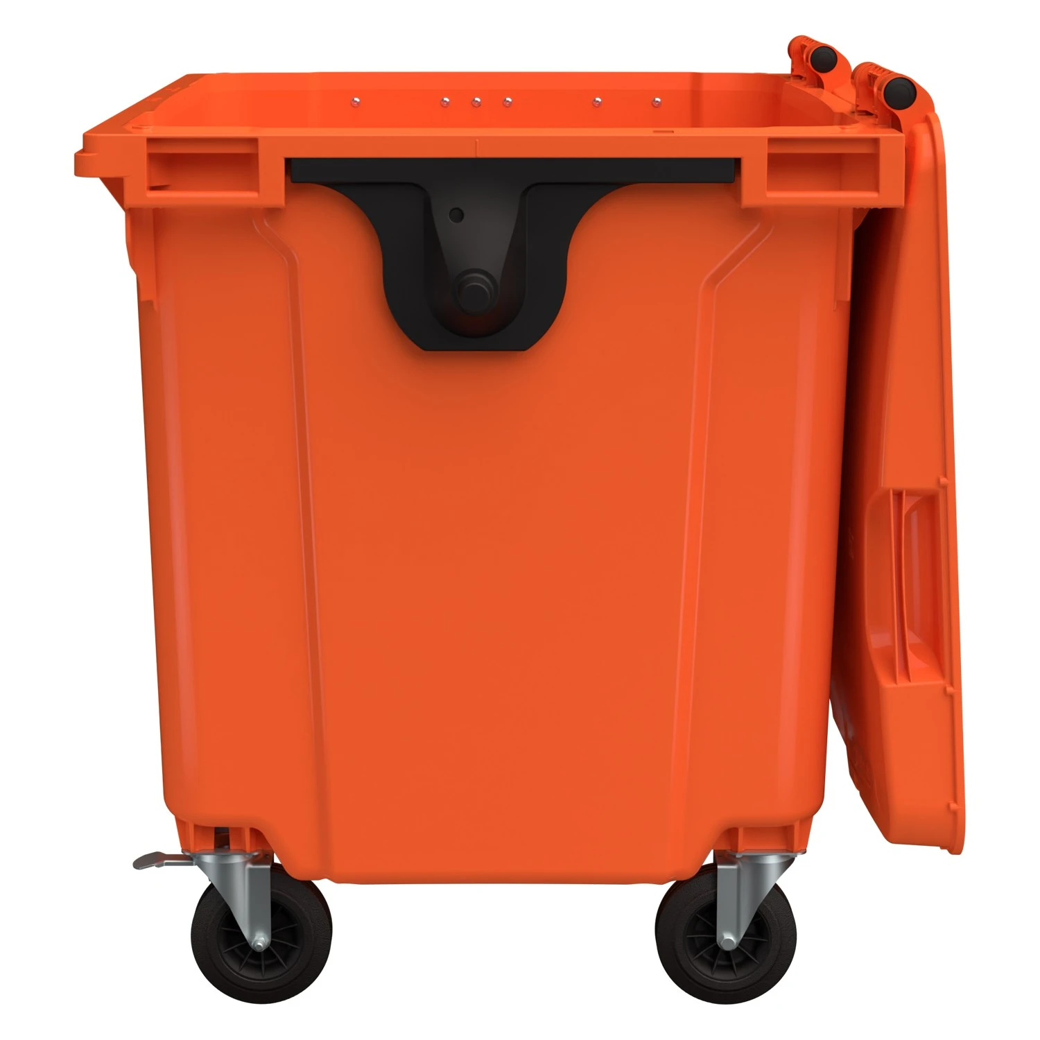Мусорный контейнер 1100 л iPlast оранжевый 4-колёсный с оранжевой крышкой N1 (20.807.1) 8-000000015