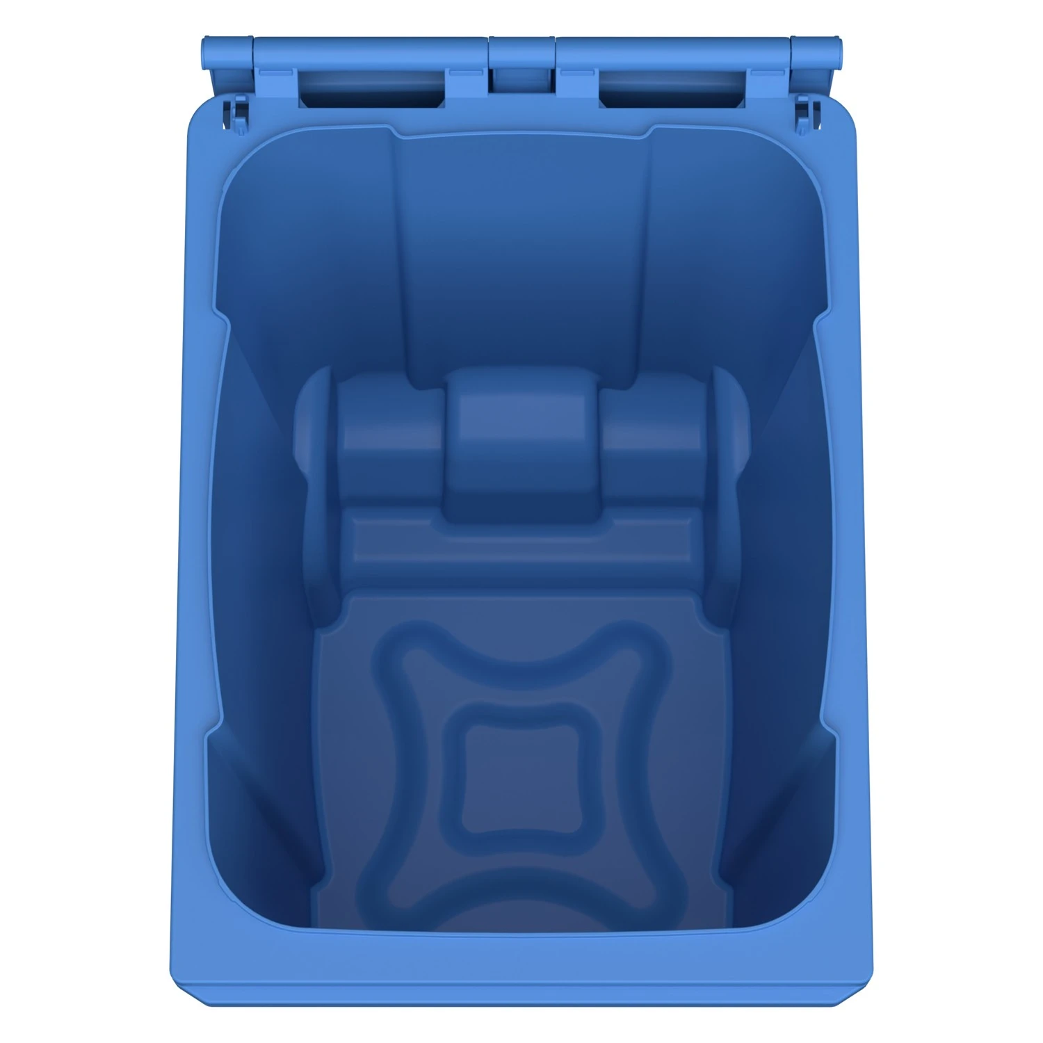 Мусорный контейнер 360 л iPlast тёмно-голубой 2-колёсный (д. 200 мм) с тёмно-голубой крышкой 8-000000025
