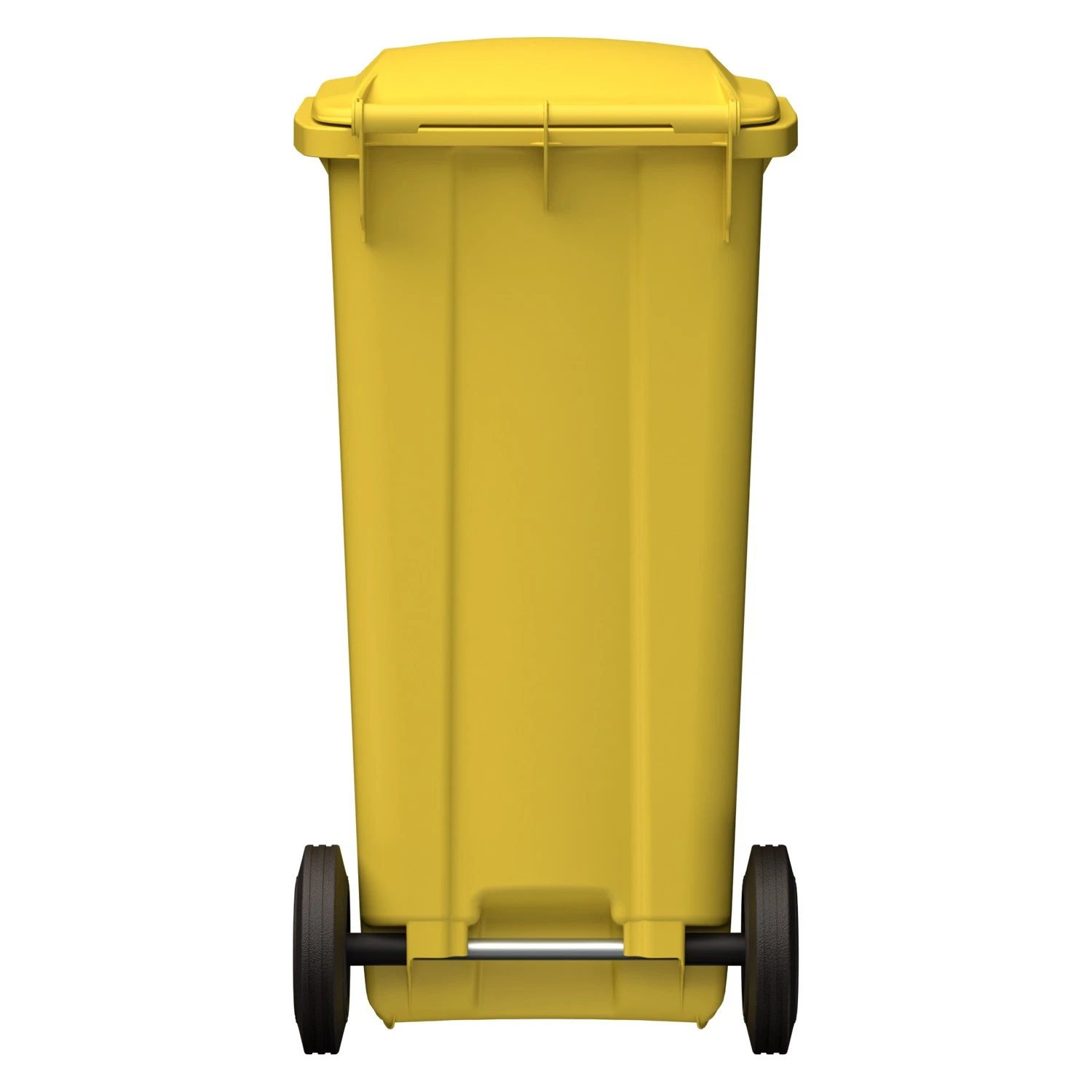 Мусорный контейнер 120 л iPlast жёлтый 2-колёсный (д. 200 мм) с жёлтой крышкой NEW (20.805) 8-000000036
