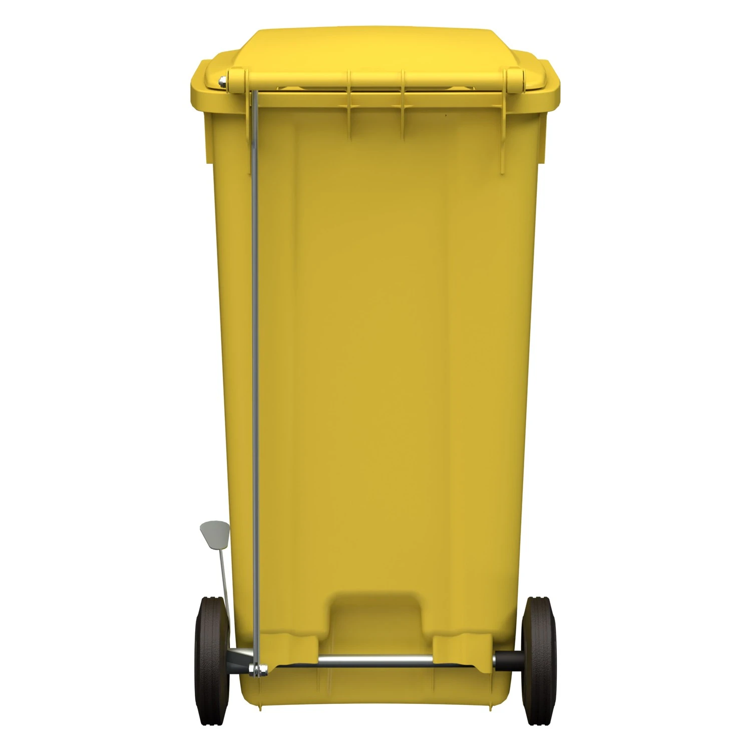 Мусорный контейнер 240 л iPlast жёлтый 2-колёсный (д. 200 мм) с жёлтой крышкой NEW (20.808) 8-000000030