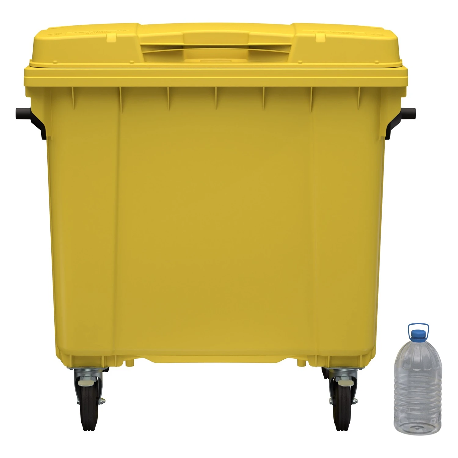Мусорный контейнер 1100 л iPlast жёлтый 4-колёсный с жёлтой крышкой N1 (20.807.1) 8-000000016