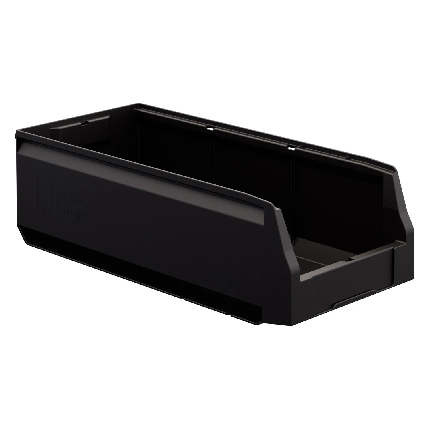 Складской лоток Logic Store 500х225х150 мм iPlast чёрный ЭКО с отверстиями для перегородок N2 (12.405.2) 8-000000131