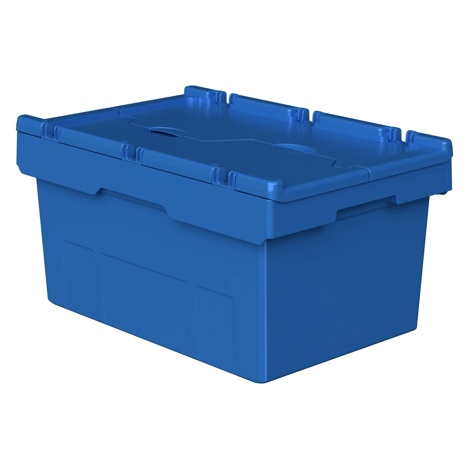 Вкладываемый контейнер INSTORE KV-6427 600х400х297 мм iPlast голубой со сплошным дном и распашной крышкой 8-000000406