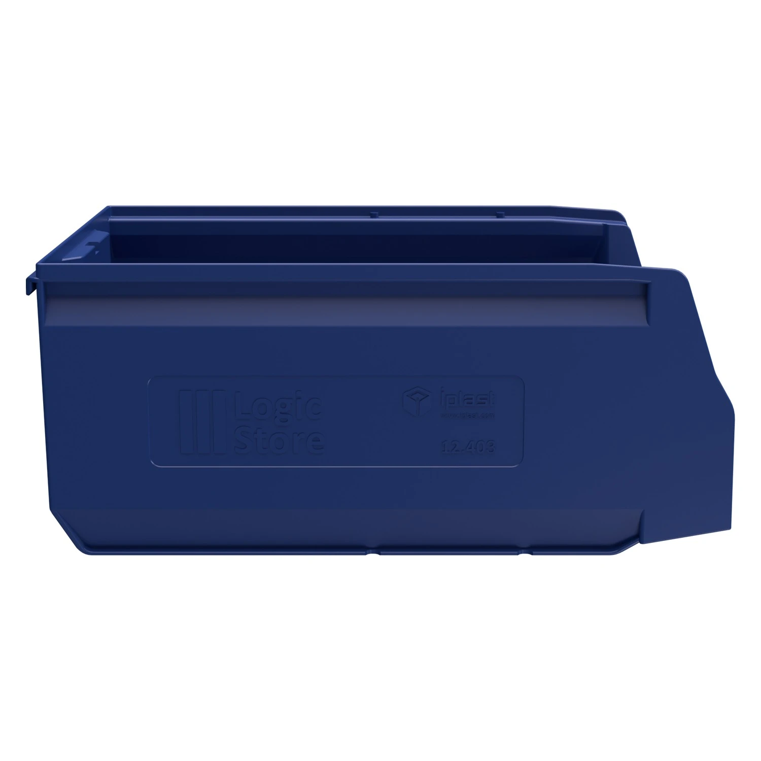 Складской лоток Logic Store 350x225x150 мм iPlast синий индиго с отверстиями для продольной перегородки 8-000000138