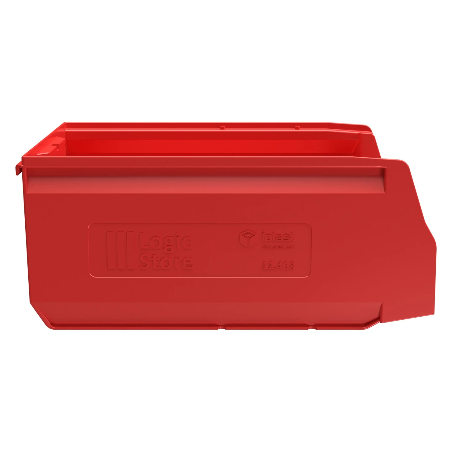 Складской лоток Logic Store 350x225x150 мм iPlast красный с отверстиями для продольной перегородки 8-000000139