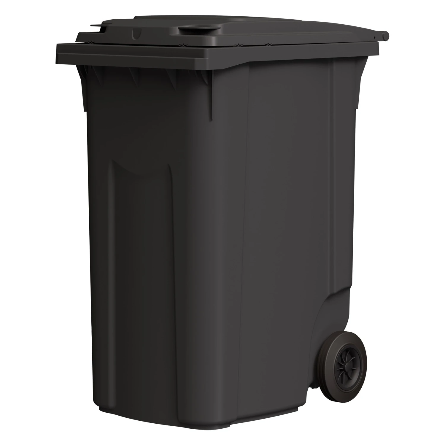 Мусорный контейнер 360 л iPlast тёмно-серый 2- колёсный (д. 200 мм) с тёмно-серой крышкой 8-000000023