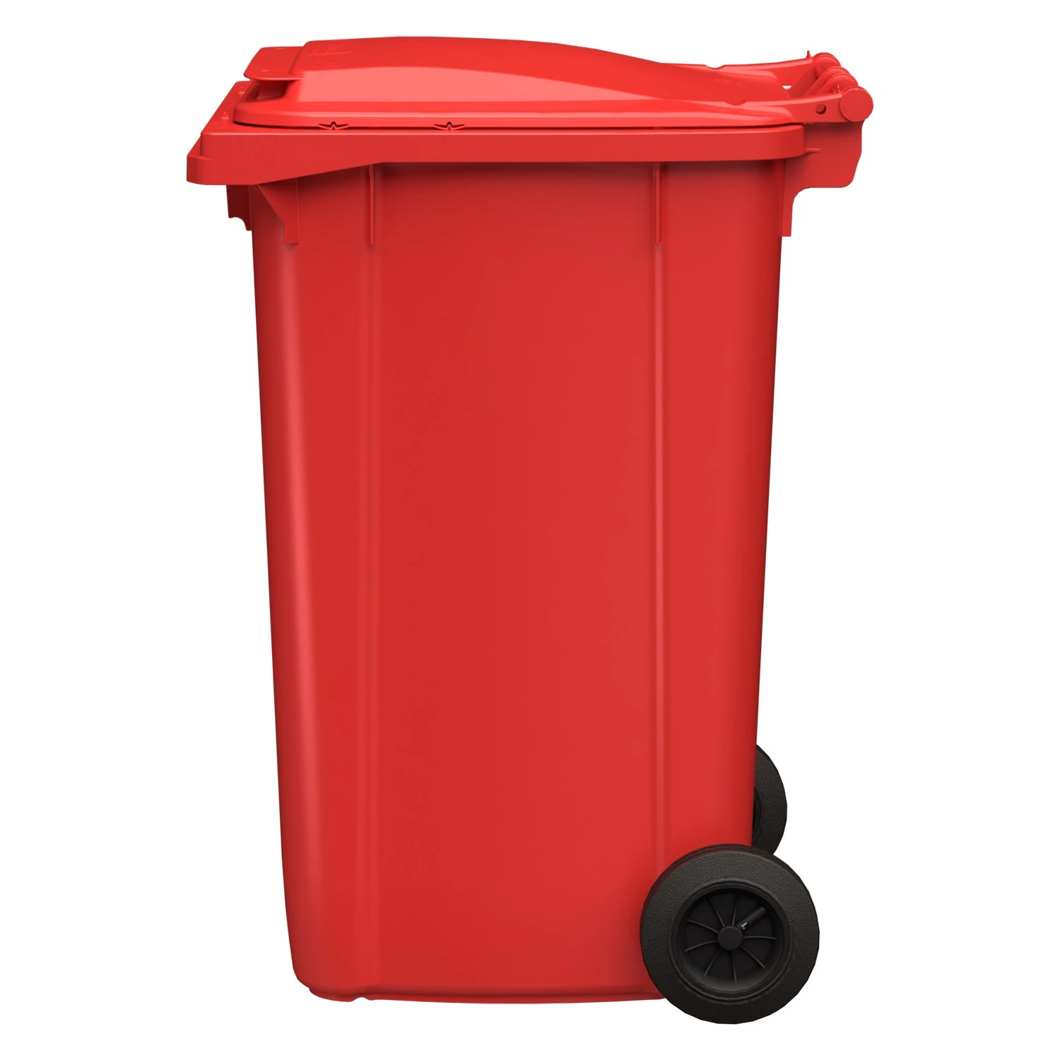 Мусорный контейнер 240 л iPlast красный 2-колёсный (д. 200 мм) с красной крышкой NEW (20.808) 8-000000029
