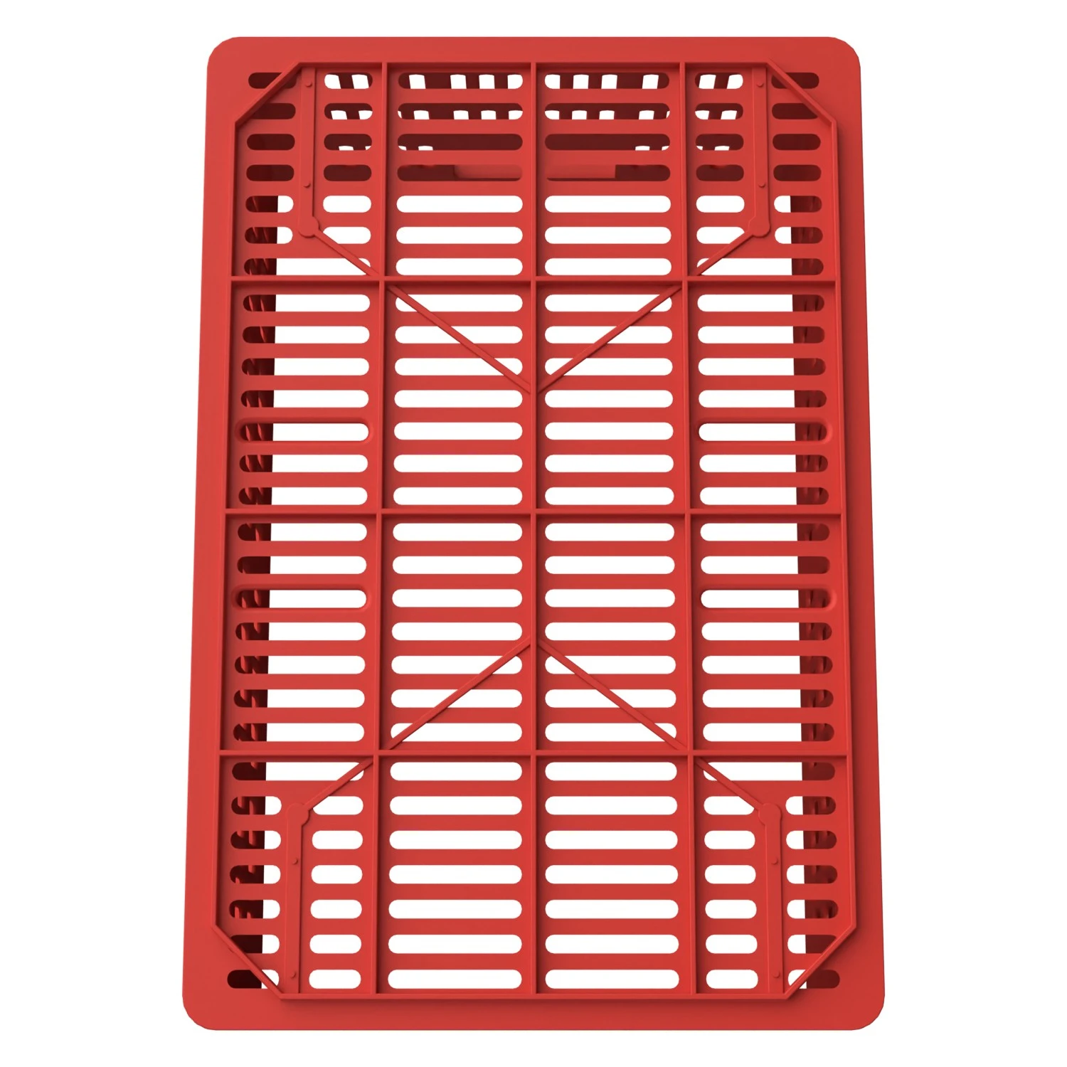 Пищевой ящик универсальный 600х400х259 мм iPlast красный ЭКО с перфорированными стенками и дном 8-000000462
