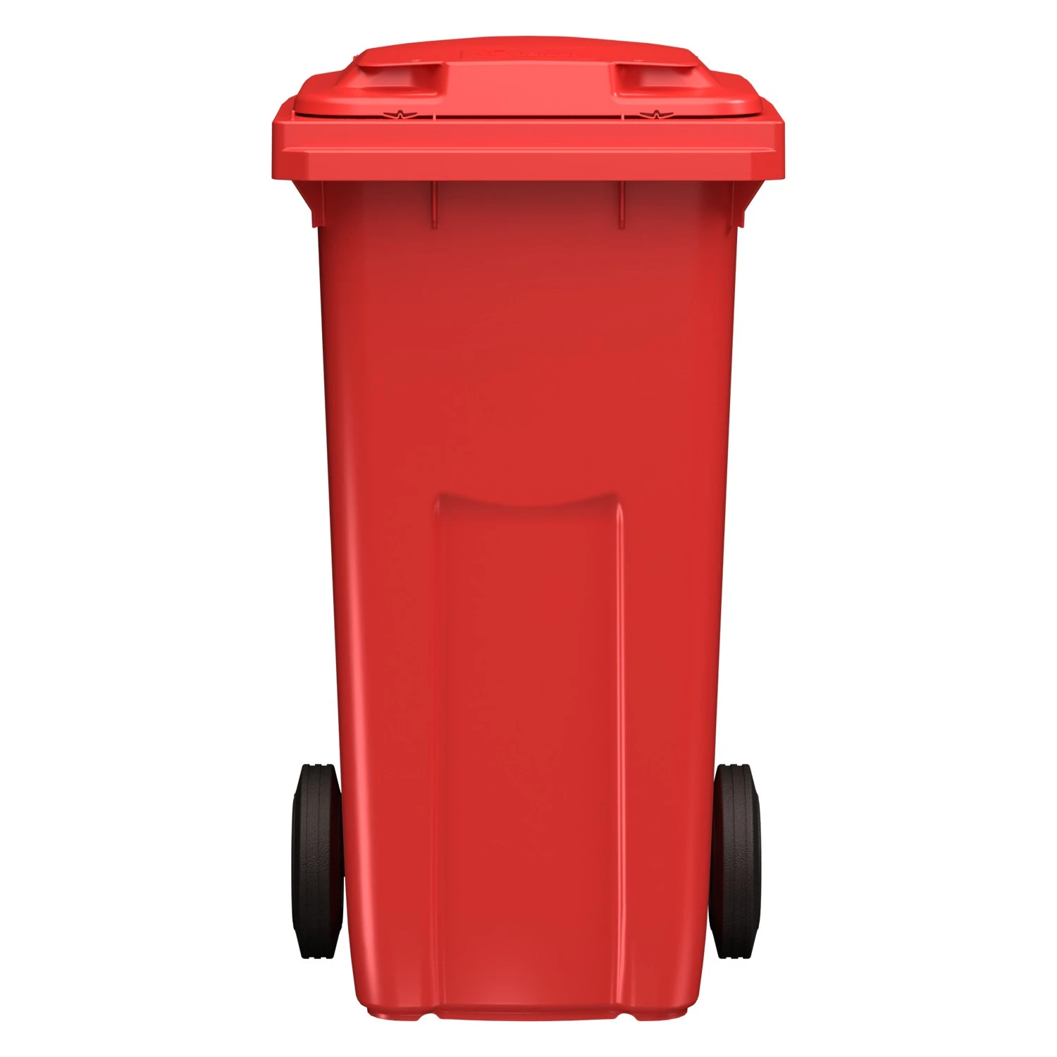 Мусорный контейнер 120 л iPlast красный 2-колёсный (д. 200 мм) с красной крышкой NEW (20.805) 8-000000034
