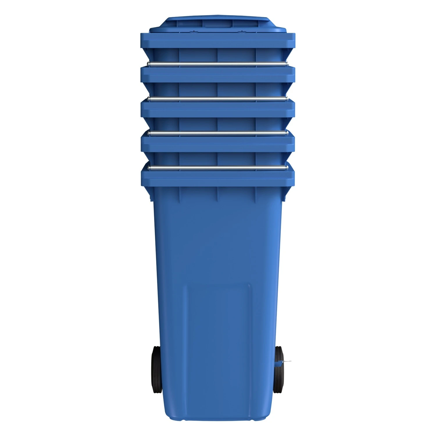 Мусорный контейнер 240 л iPlast тёмно-голубой 2-колёсный (д. 200 мм) с тёмно-голубой крышкой 8-000000028