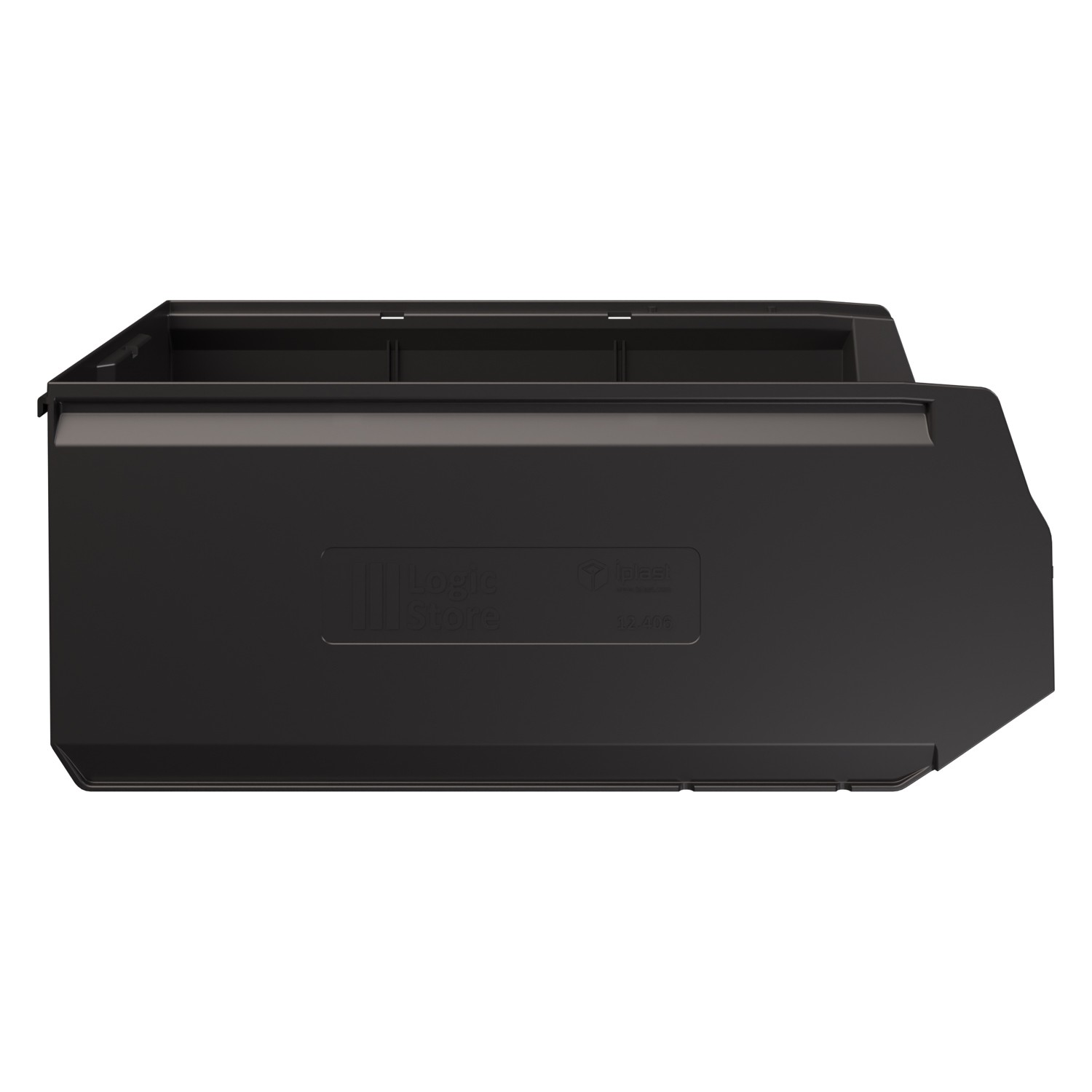 Складской лоток Logic Store 500х300х200 мм iPlast чёрный ЭКО с отверстиями для перегородок N1 (12.406.1) 8-000000530