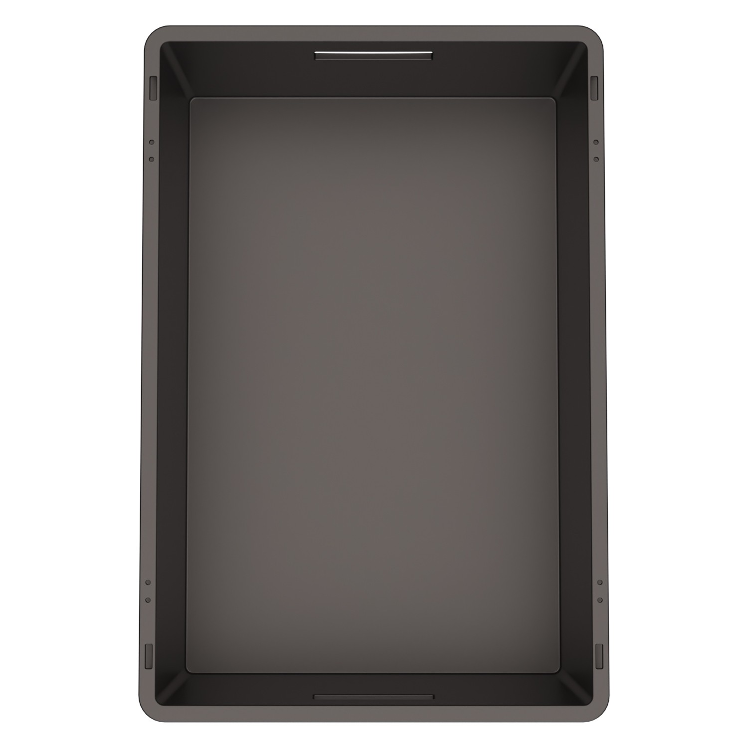 Евроконтейнер ЕС-6422.3 600х400х220 мм iPlast чёрный ЭКО с усиленным дном, открытыми ручками 8-000000063