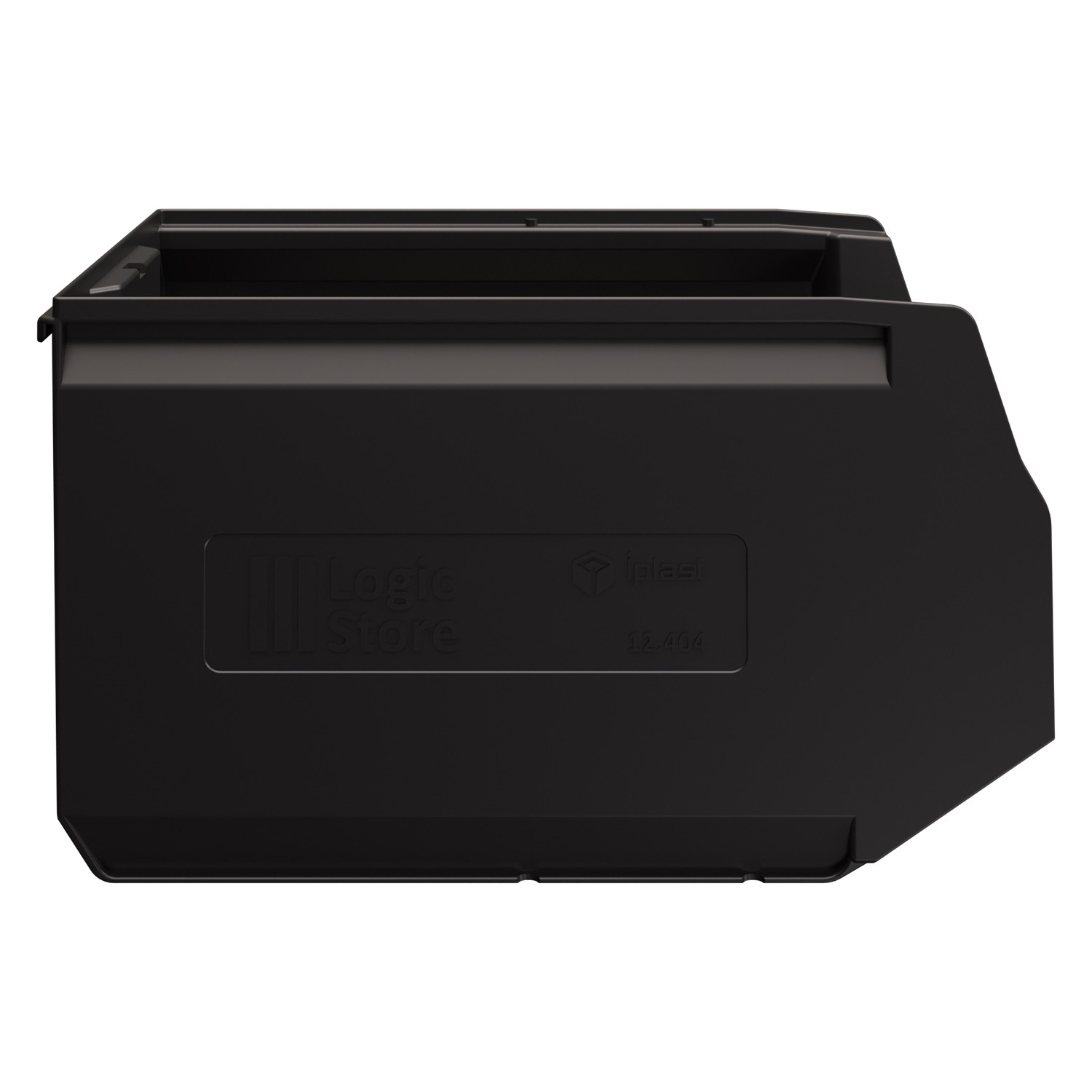 Складской лоток Logic Store 350x225x200 мм iPlast чёрный ЭКО с отверстиями для продольной перегородки 8-000000134