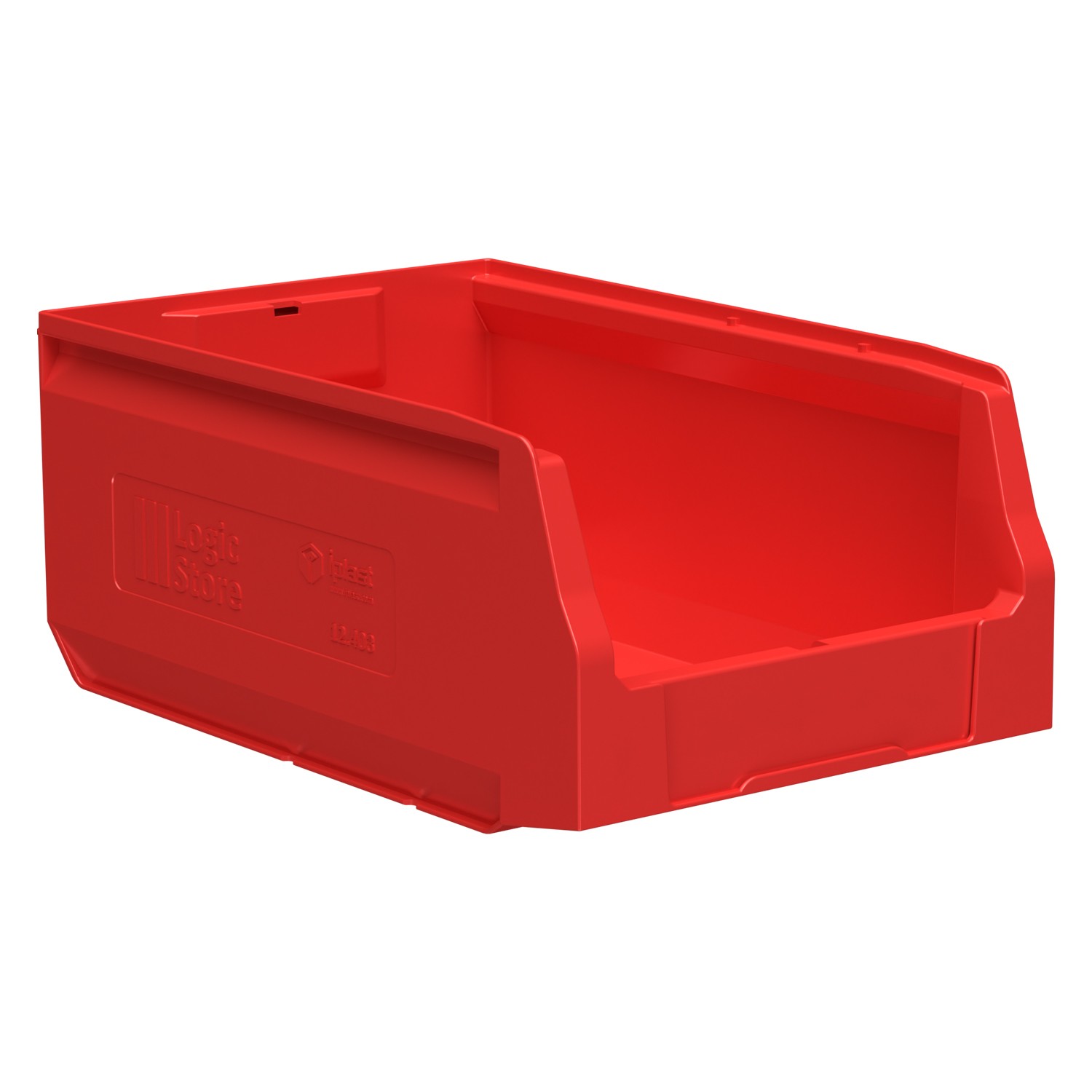 Складской лоток Logic Store 350x225x150 мм iPlast красный с отверстиями для продольной перегородки 8-000000139