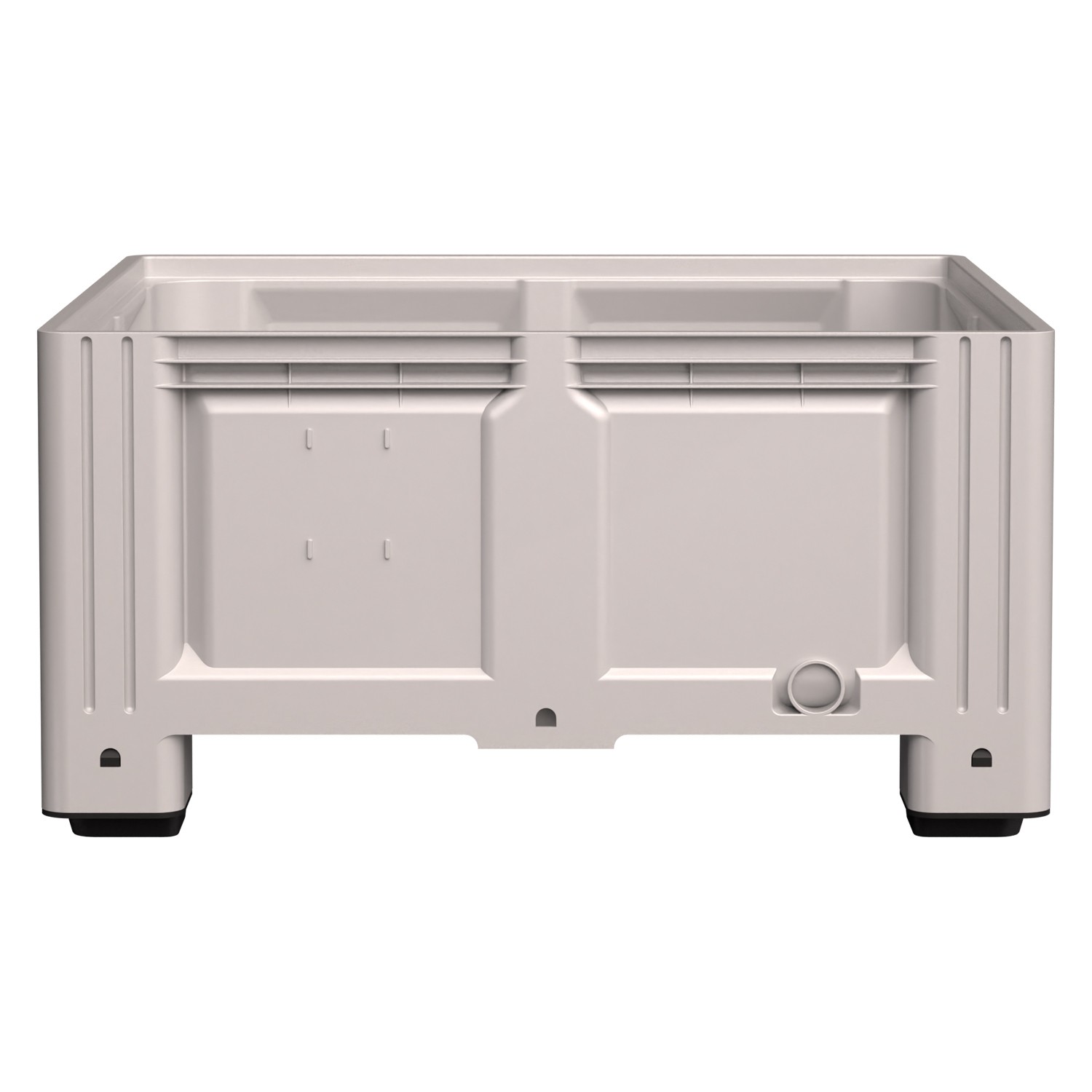 Большой контейнер 1130x1130x580 мм iPlast iBOX светло-серый со сплошными стенками и дном, на ножках 8-000000228