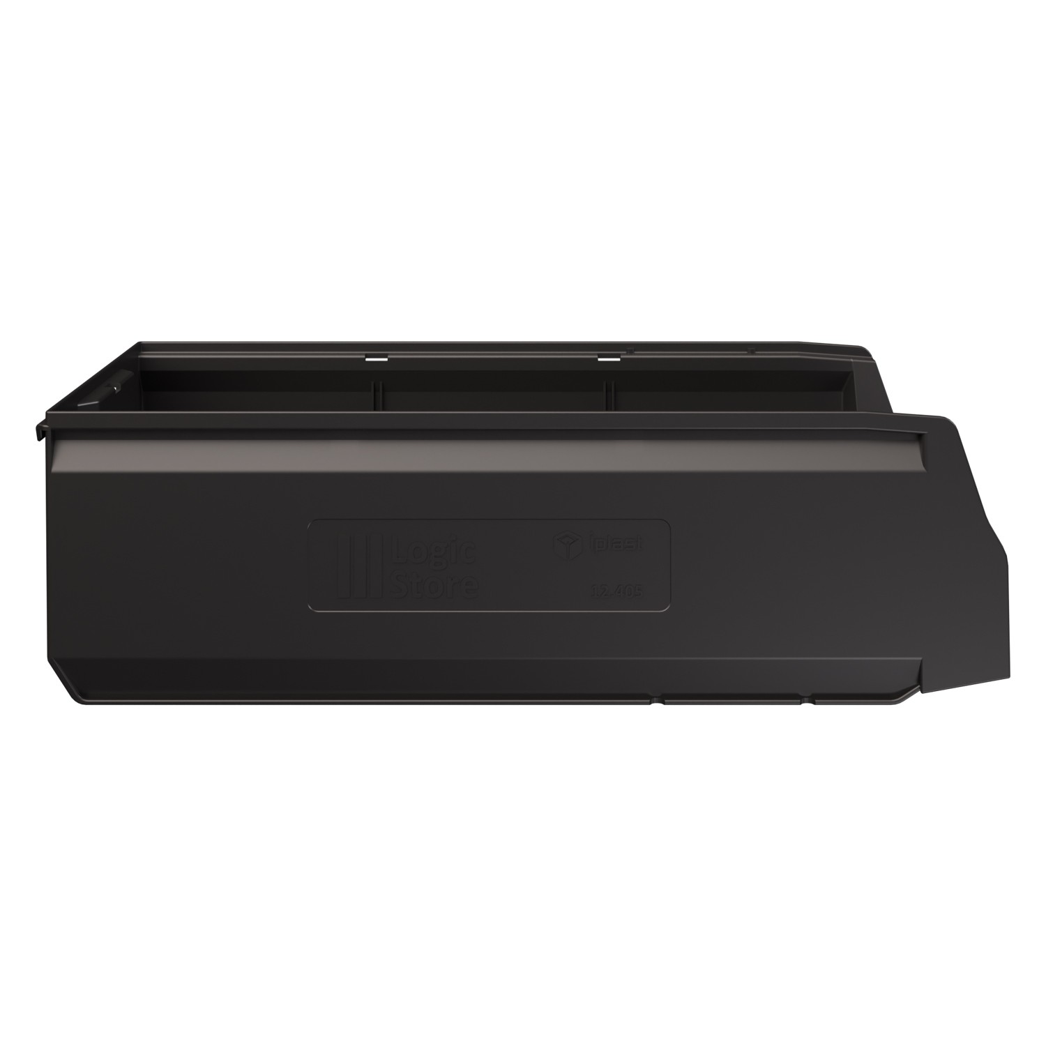 Складской лоток Logic Store 500х225х150 мм iPlast чёрный ЭКО с отверстиями для перегородок N1 (12.405.1) 8-000000528