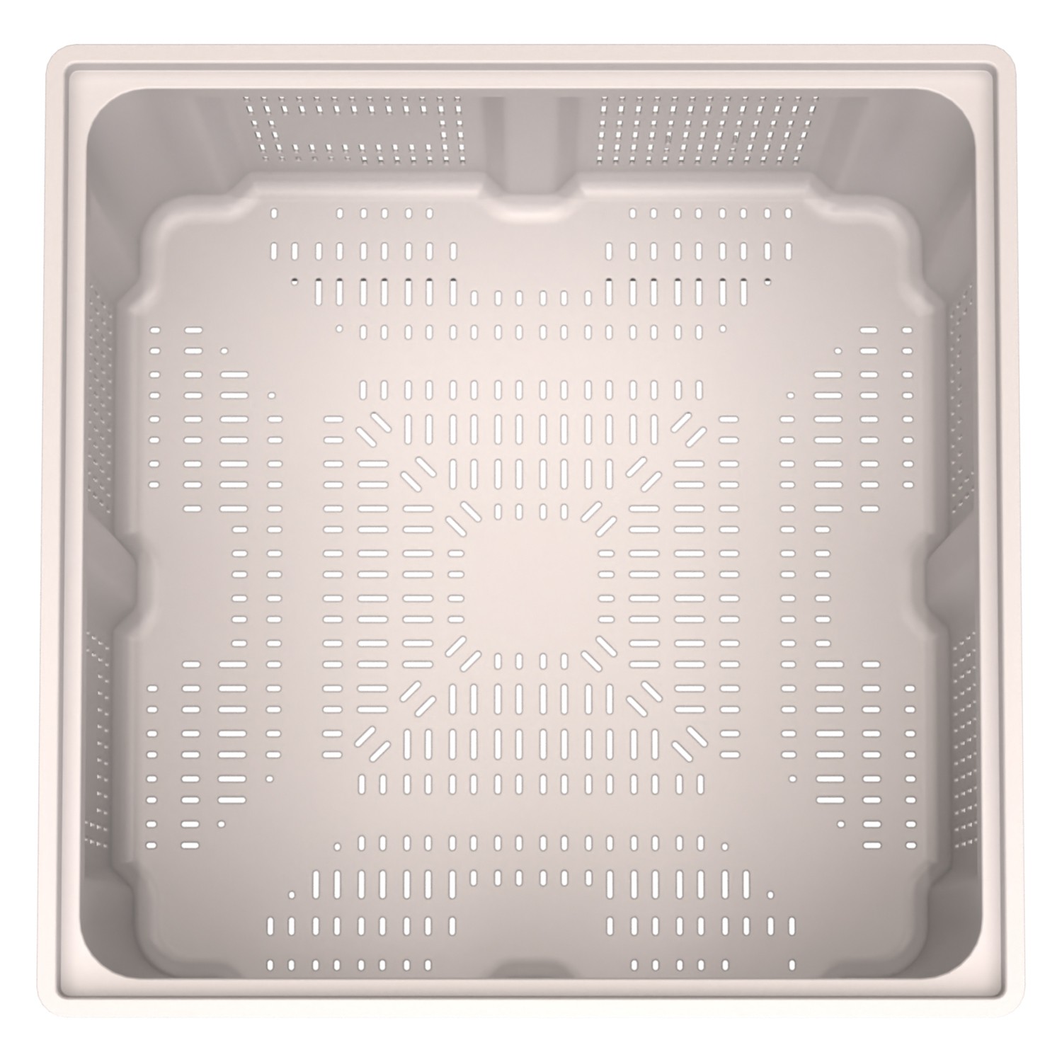 Большой контейнер 1130x1130x760 мм iPlast iBOX светло-серый c перфорированными стенками и дном, на ножках 8-000000229
