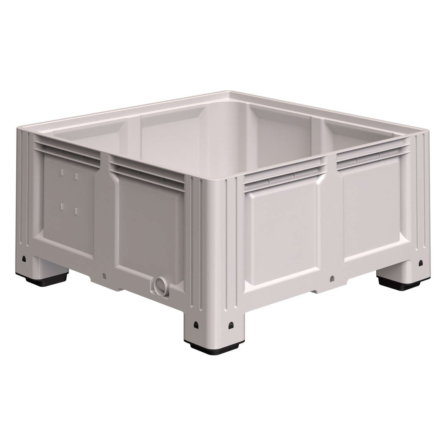 Большой контейнер 1130x1130x580 мм iPlast iBOX светло-серый со сплошными стенками и дном, на ножках 8-000000228