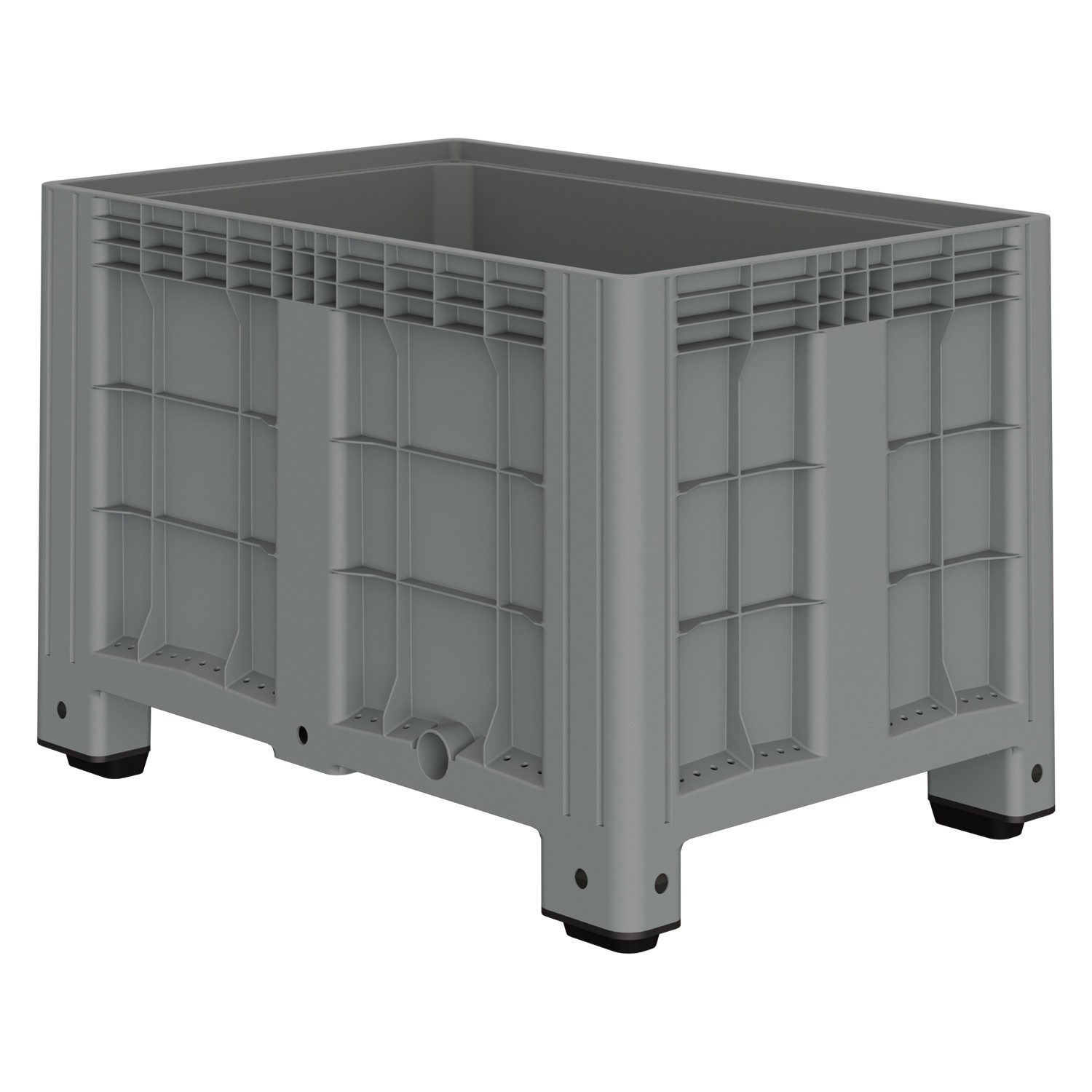 Большой контейнер 1200х800х800 мм iPlast iBOX светло-серый со сплошными стенками и дном, на ножках 8-000000005
