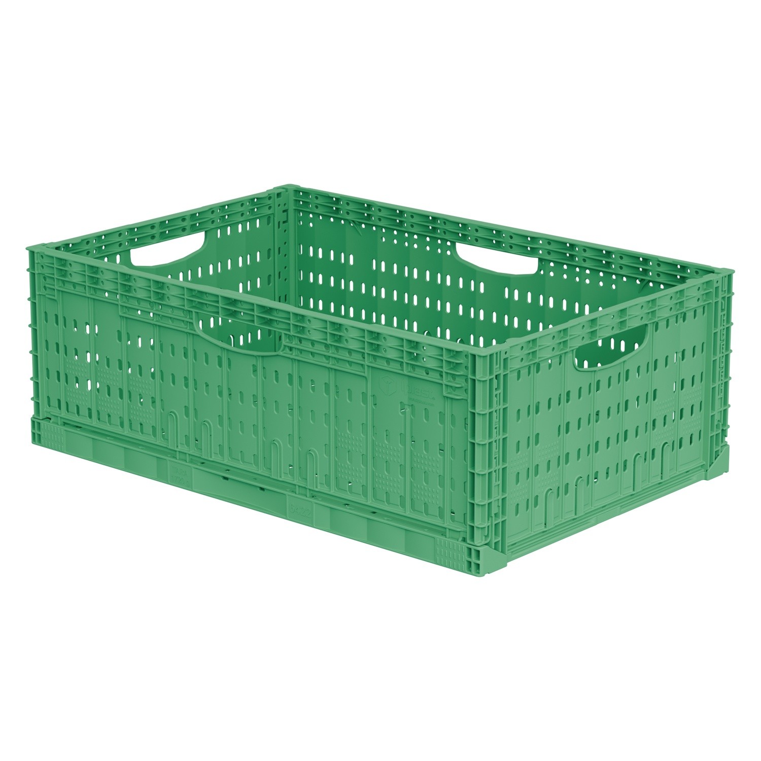 Складной ящик FC-6422 600х400х220 мм iPlast салатовый перфорированный 8-000000195
