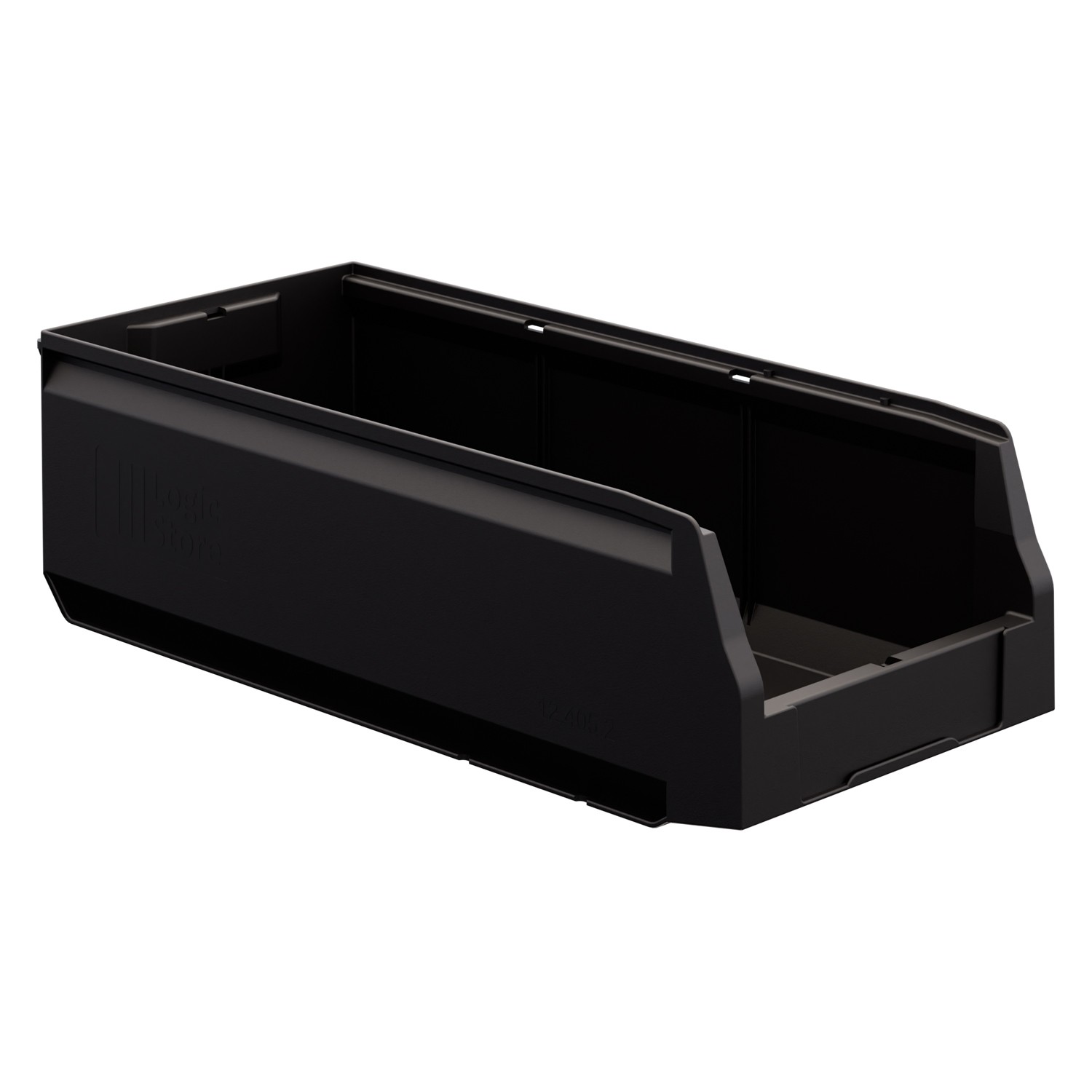 Складской лоток Logic Store 500х225х150 мм iPlast чёрный ЭКО с отверстиями для перегородок N2 (12.405.2) 8-000000131