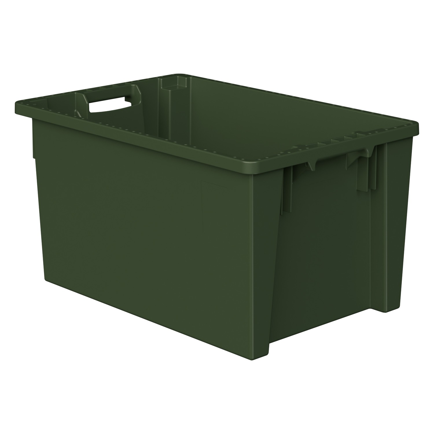 Поворотно-вкладываемый контейнер KD-6430.1 600х400х301 мм iPlast зелёный ЭКО со сплошным дном 8-000000414