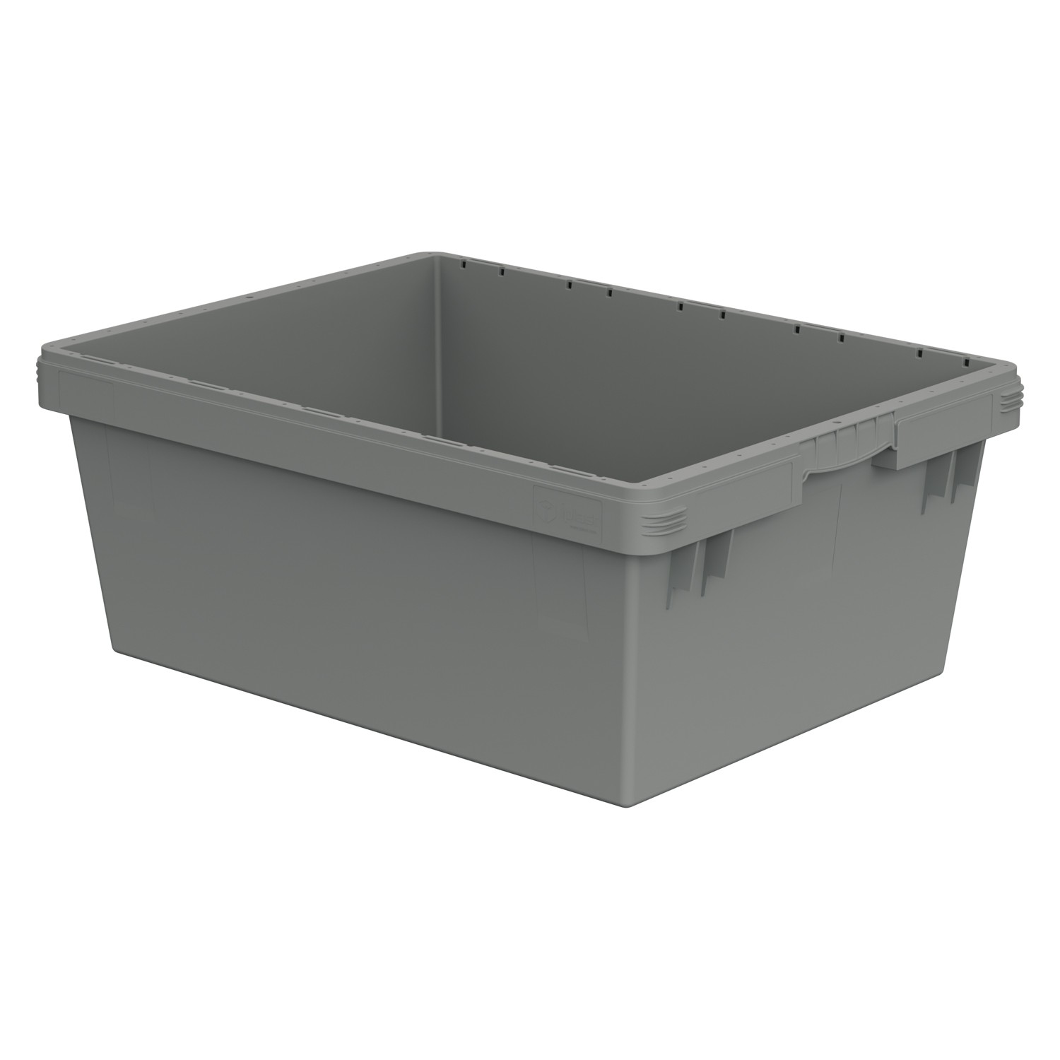 Вкладываемый контейнер INSTORE KV-8632.1 800х600х320 мм iPlast светло-серый со сплошным дном и штабельным упором 8-000000411