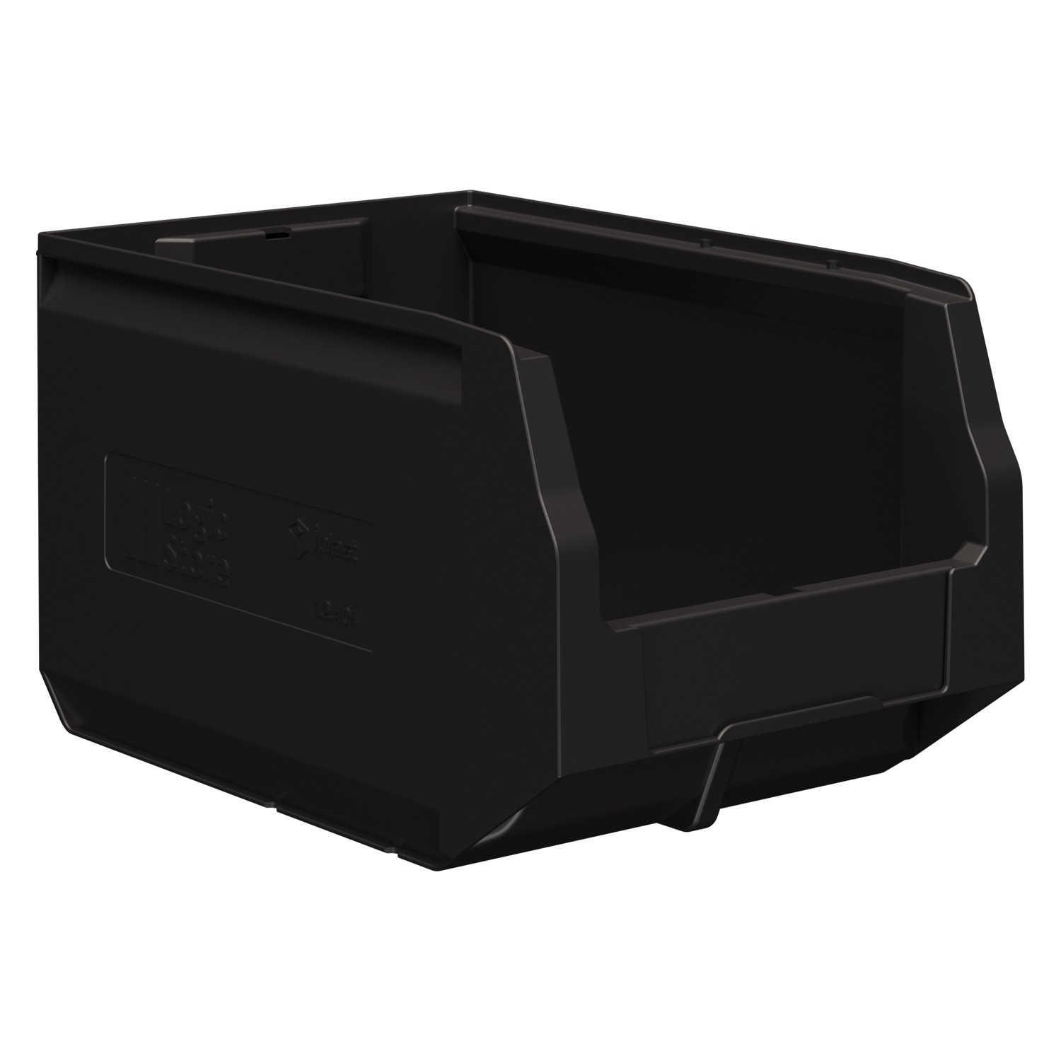 Складской лоток Logic Store 350x225x200 мм iPlast чёрный ЭКО с отверстиями для продольной перегородки 8-000000134